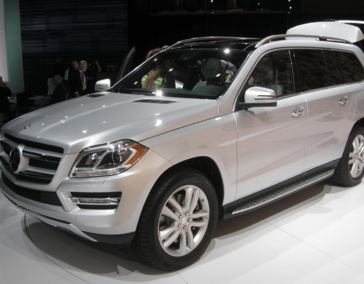 side view of an armored Mercedes Benz GL450