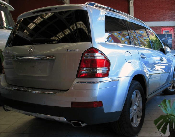 side view of an armored Mercedes Benz GL450