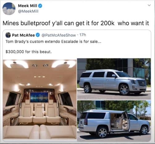 Meek Mill Sell Bulletproof Escalade