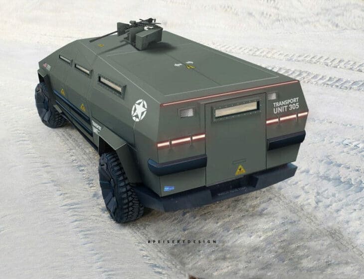 Peisert Design Military Concept Tactical Cybertruck Bulletproof with Armormax